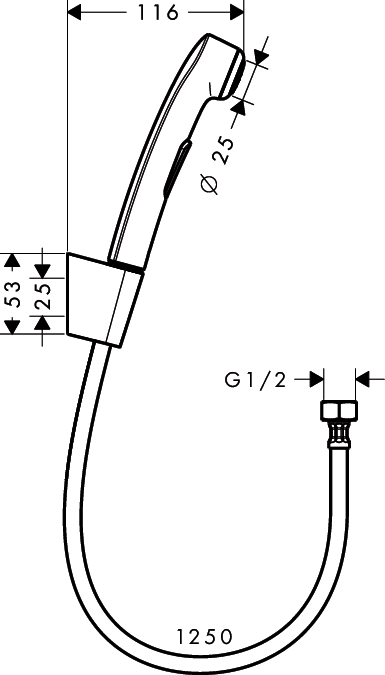 Душевая система Hansgrohe Bidette 1jet hand shower (32129000), фото 2