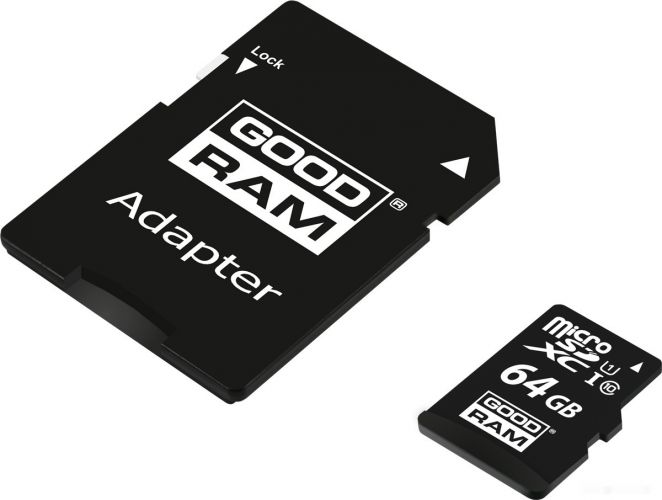 Карта памяти GoodRAM M1AA microSDXC M1AA-0640R12 64GB (с адаптером)