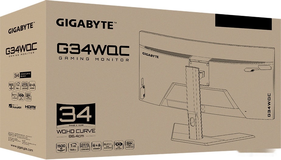 Монитор Gigabyte G34WQC, фото 7
