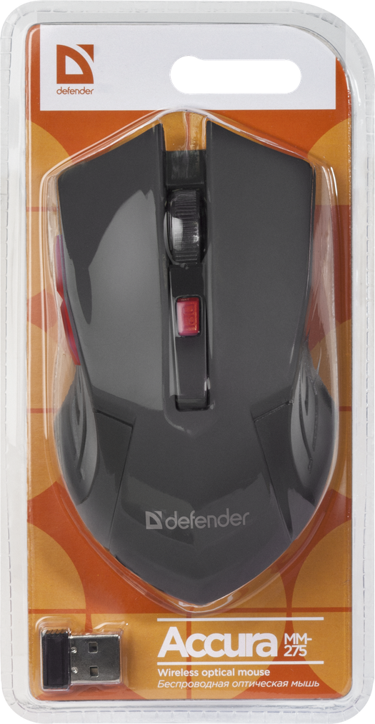 Мышь Defender MM-275 (Black-Red), фото 2