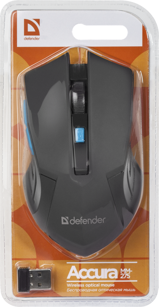 Мышь Defender MM-275 (Black-Blue), фото 4