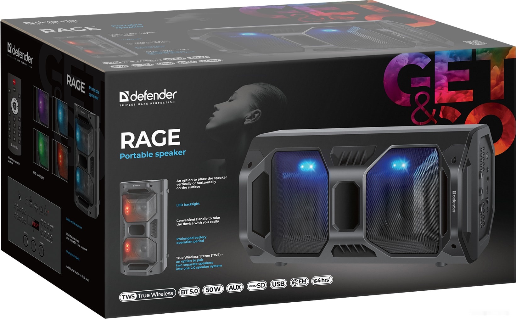Беспроводная колонка Defender Rage, фото 9