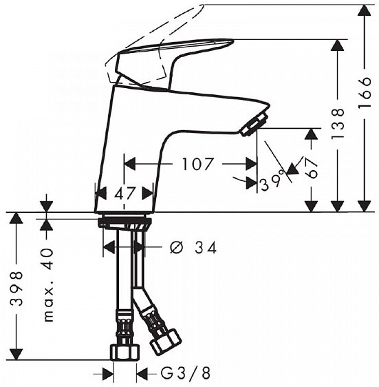 Смеситель Hansgrohe Logis 71073000, фото 3
