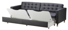 Диван-кровать Ikea Ландскруна трехместный Гранн, Бумстад черный/дерево