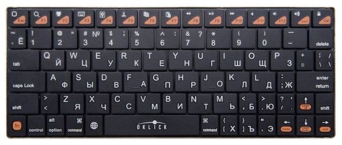 Клавиатура Oklick 840S Wireless Keyboard Black Bluetooth, фото 1