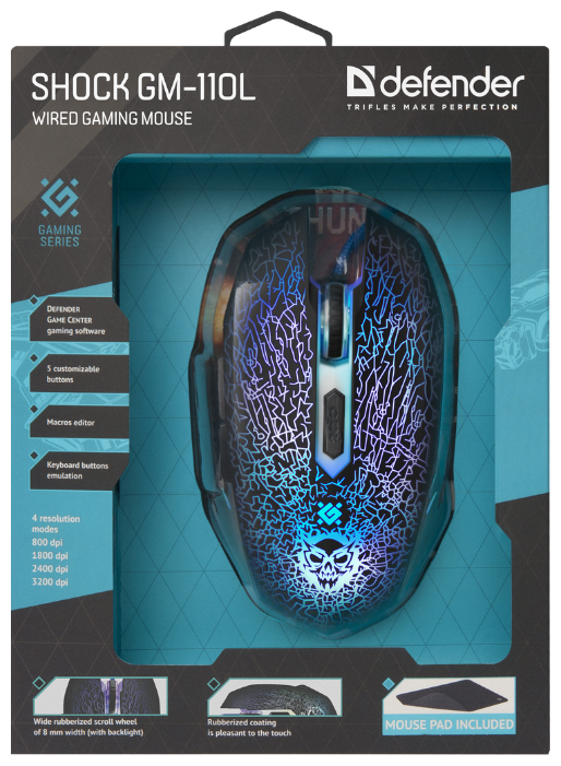 Мышь Defender Shock GM-110L Black USB, фото 5