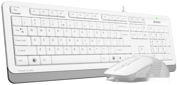 Клавиатура + мышь A4Tech Fstyler F1010 (белый/серый), фото 3