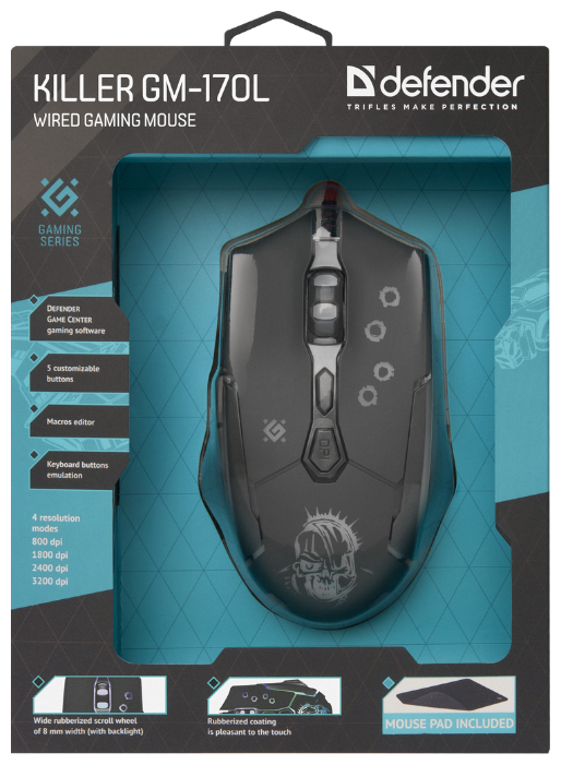 Мышь Defender Killer GM-170L Black USB, фото 8