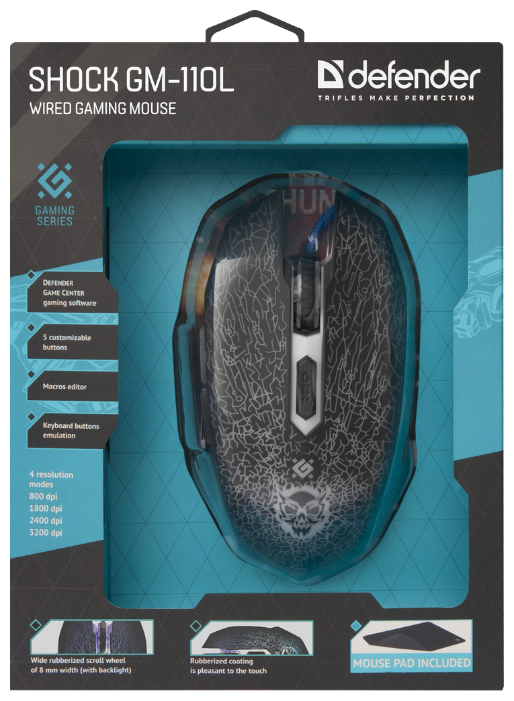 Мышь Defender Shock GM-110L Black USB, фото 7
