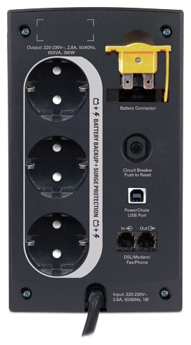 Источник бесперебойного питания APC by Schneider Electric Back-UPS 650VA AVR 230V CIS, фото 2