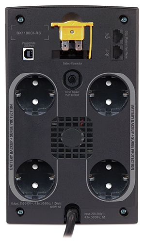 Источник бесперебойного питания APC Back-UPS 1100VA with AVR, Schuko Outlets for Russia, 230V, фото 2