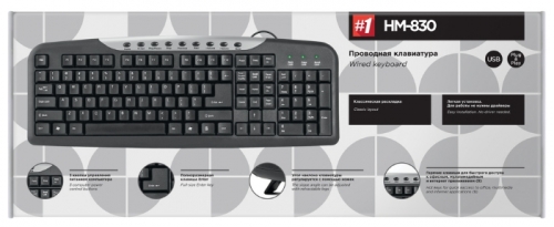 Клавиатура Defender HM-830 Black USB, фото 3