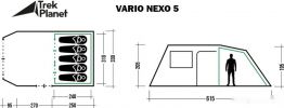 Кемпинговая палатка TREK PLANET Vario Nexo 5 (зеленый)