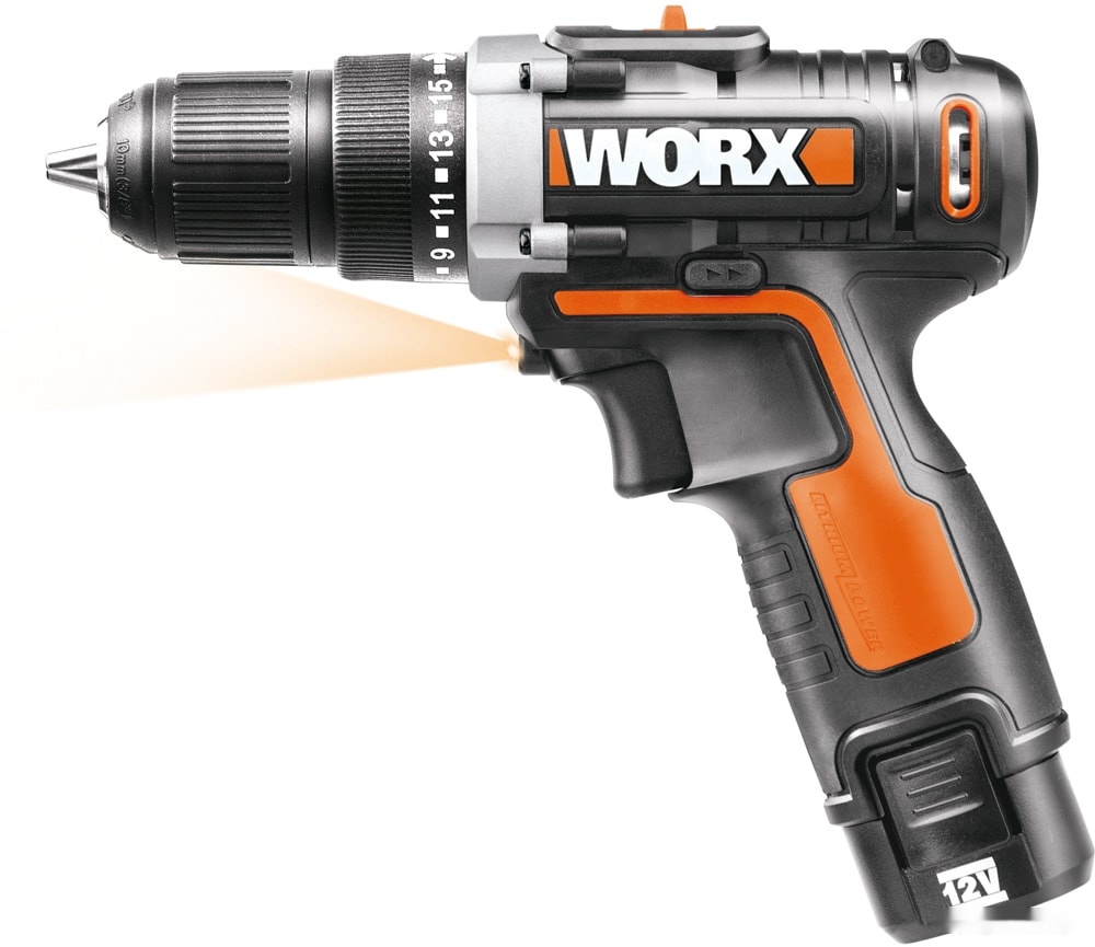 Дрель-шуруповерт Worx WX128.3 (с 2-мя АКБ, кейс), фото 2