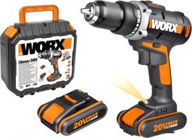 Дрель-шуруповерт Worx WX183.1 (с 2-мя АКБ, кейс)