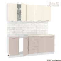 Готовая кухня Кортекс-мебель Корнелия Лира 2.0м (крем/капучино/мадрид)
