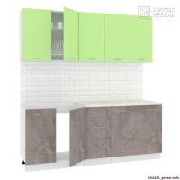 Готовая кухня Кортекс-мебель Корнелия Лира 2.0м (зеленый/оникс/королевский опал)