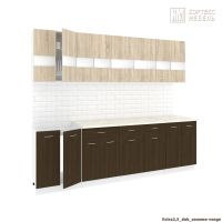 Готовая кухня Кортекс-мебель Корнелия Экстра 2.5м (дуб сонома/венге/мадрид)