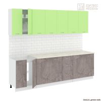 Готовая кухня Кортекс-мебель Корнелия Лира 2.6м (зеленый/оникс/королевский опал)