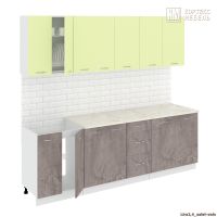 Готовая кухня Кортекс-мебель Корнелия Лира 2.4м (салатовый/оникс/марсель)