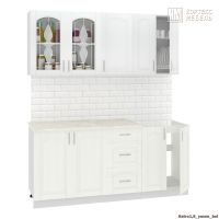 Готовая кухня Кортекс-мебель Корнелия Ретро 1.8м (ясень белый/королевский опал)