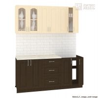 Готовая кухня Кортекс-мебель Корнелия Ретро 1.7м (венге светлый/венге/мадрид)