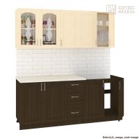 Готовая кухня Кортекс-мебель Корнелия Ретро 2.0м (светлый/венге/королевский опал)