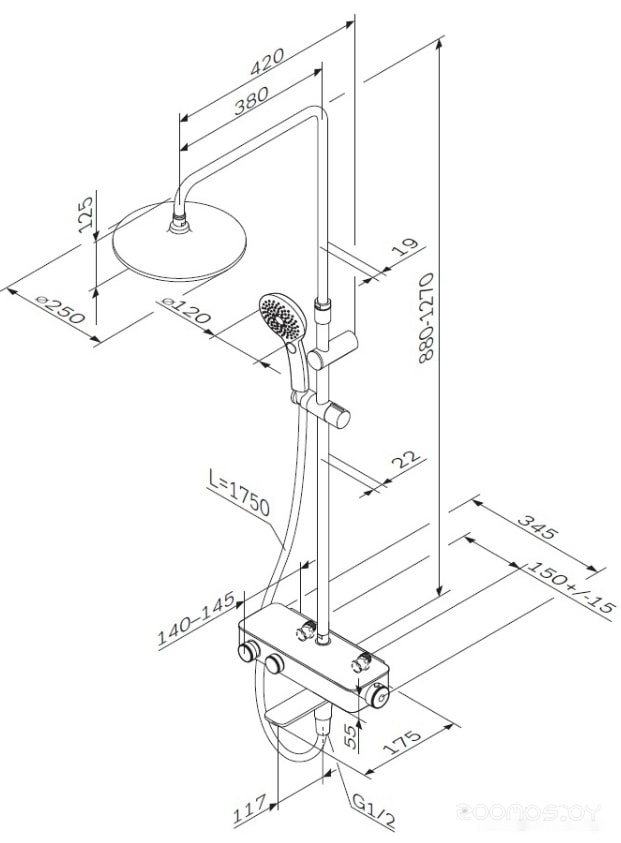 Душевая система Am.Pm Inspire 2.0 F0750A500, фото 7