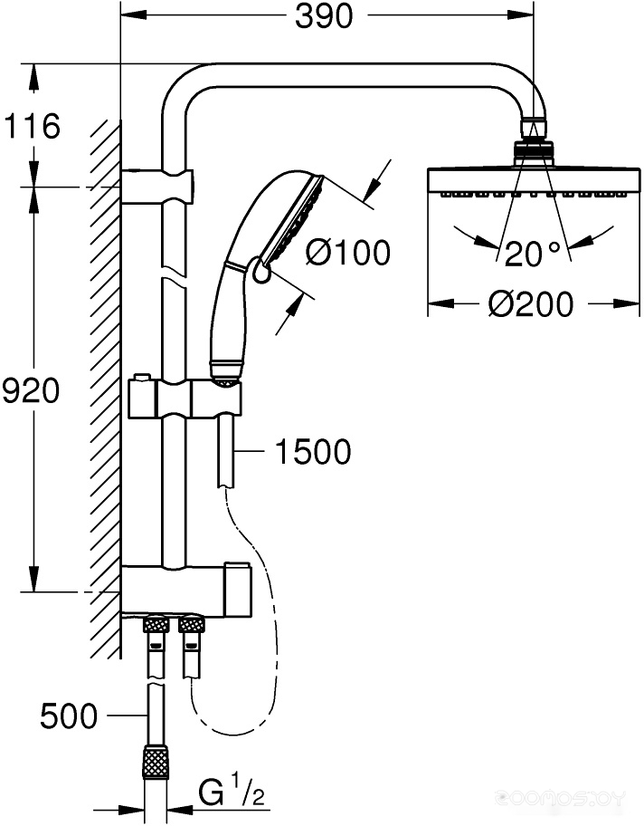Душевая система Grohe New Tempesta Rustic System 200 26454001, фото 5