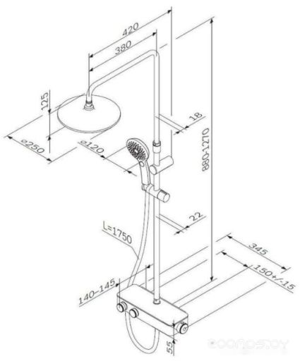 Душевая система Am.Pm ShowerSpot F0750A400, фото 1
