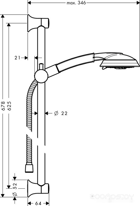 Душевой гарнитур Hansgrohe Raindance Classic 100 AIR 3jet 27843090 (хром/золото), фото 2