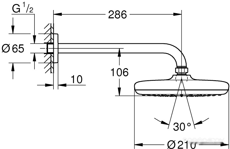 Верхний душ Grohe Tempesta 210 26412000, фото 3