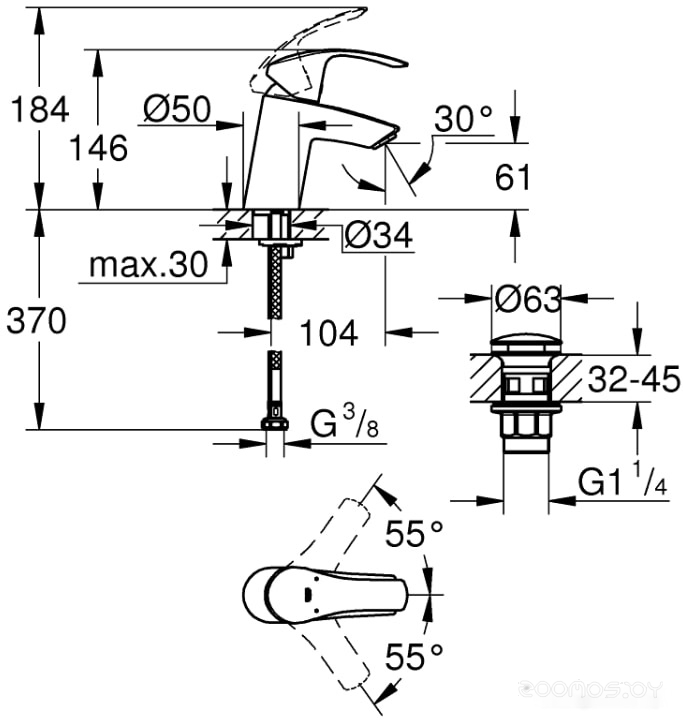 Смеситель Grohe Eurosmart 23922002, фото 2