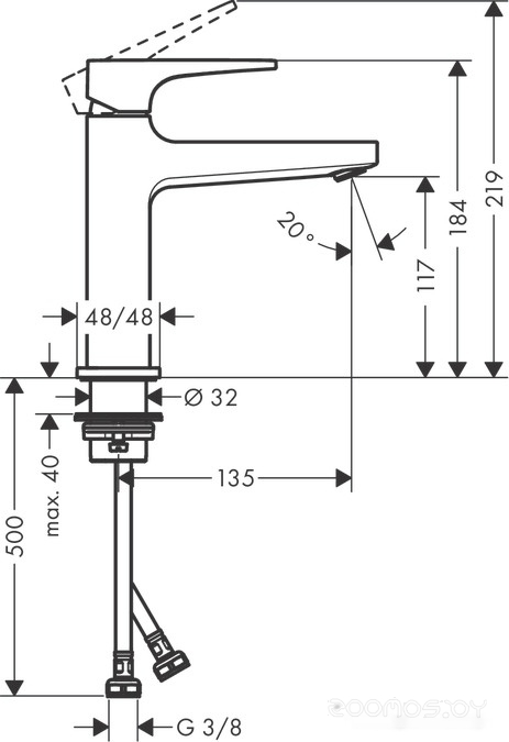 Смеситель Hansgrohe Metropol 32507670 (черный матовый), фото 3