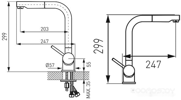 Смеситель Ferro Toledo BTD4PO, фото 3