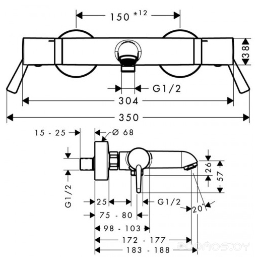Смеситель Hansgrohe Ecostat 13115000, фото 2