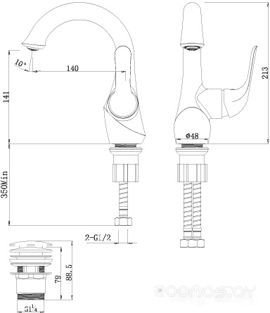 Смеситель Lemark Swan LM5406BG, фото 2