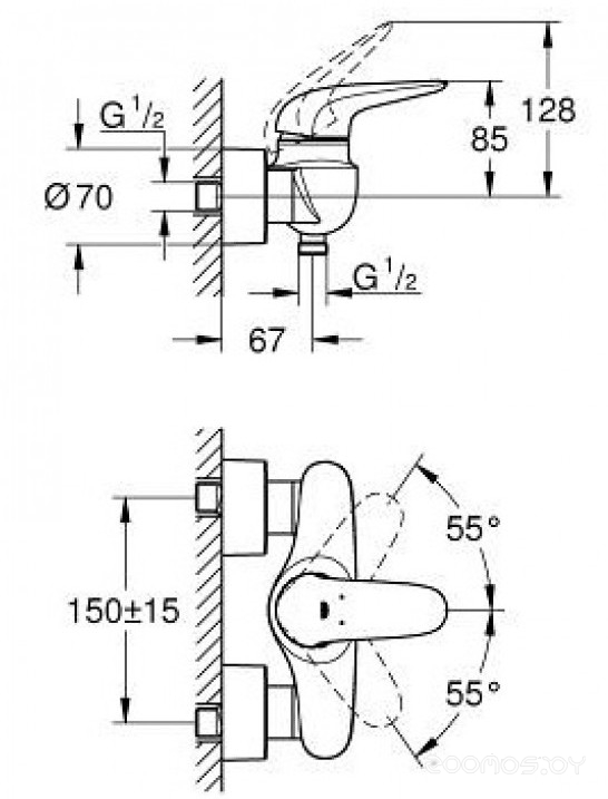 Смеситель Grohe Eurostyle 23722003, фото 2