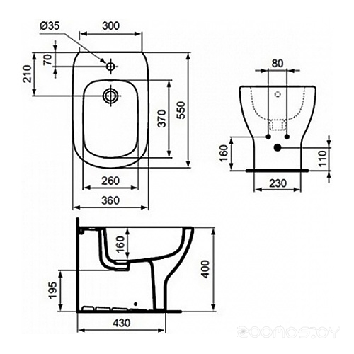 Биде Ideal Standard Tesi [T354001], фото 2