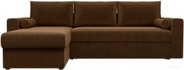 Угловой диван Mio Tesoro Верона левый (микровельвет, коричневый)