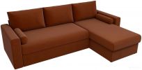 Угловой диван Mio Tesoro Верона правый (рогожка, коричневый)