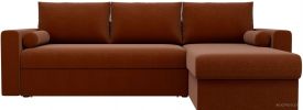 Угловой диван Mio Tesoro Верона правый (рогожка, коричневый)