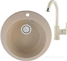 Кухонная мойка Berge BR-5100 + GR-3505 (Бежевый-Пирит)