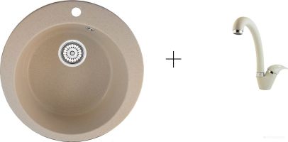 Кухонная мойка Berge BR-5100 + GR-4003 (Бежевый/Пирит)