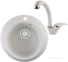 Кухонная мойка Berge BR-5100 + GR-4003 (Белый/Арктик)
