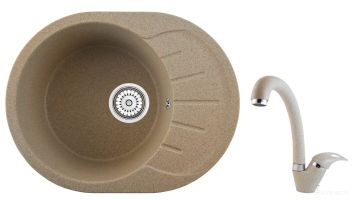 Кухонная мойка Berge BR-5801 + GR-4003 (Песочный/Классик)