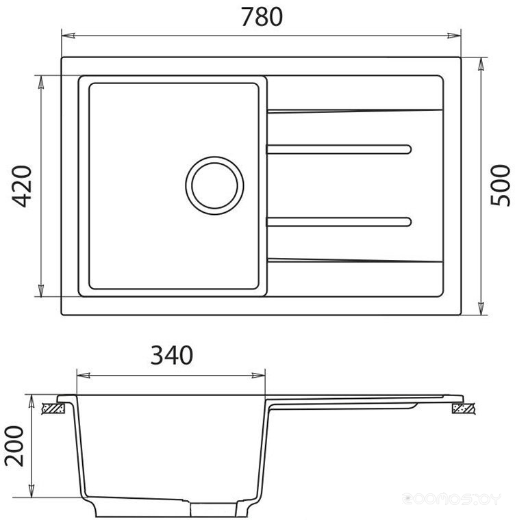 Кухонная мойка GranFest Quadro GF-Q780L (White), фото 2