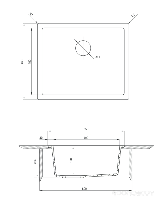 Кухонная мойка Deante Corda Flush ZQA G10F, фото 2