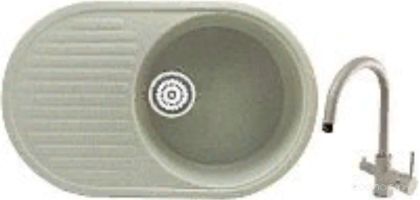 Кухонная мойка Berge BR-7301 + Spring 3509L (Серый-Базальт)