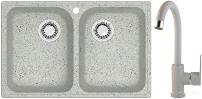 Кухонная мойка Berge BR-7322 + GR-3505 (Серый/Базальт)